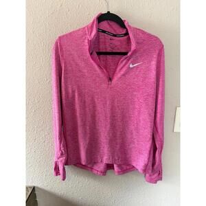 Nike Dri Fit Running 1/4 zip pink heathered size M